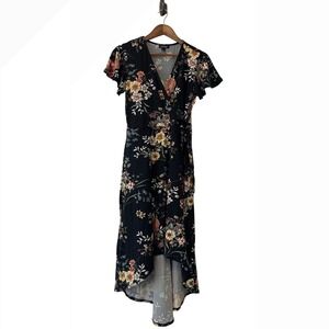 B-design women's dark romantic floral Y2K dress‎ assymetric hem fairy grunge